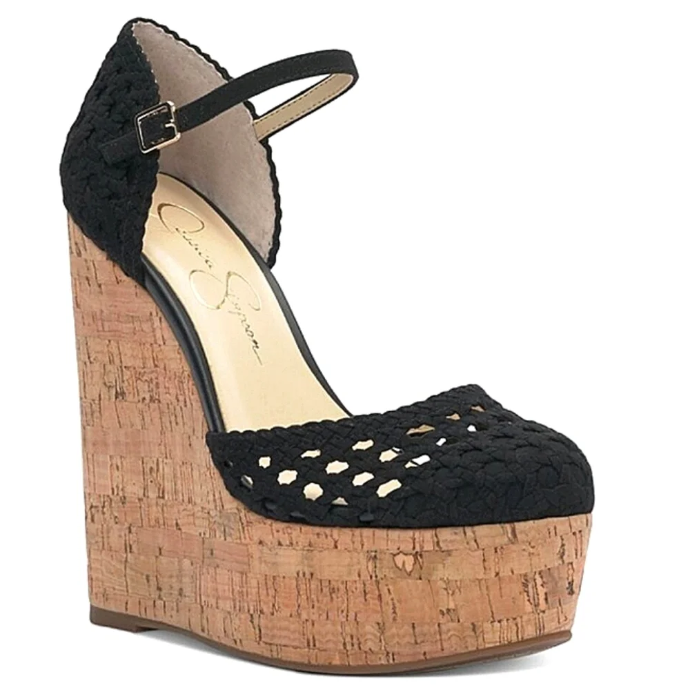 New w/o Box Jessica Simpson Marshela Ankle Strap Cork Wedge Platform Heel Size10